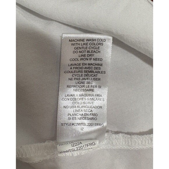 Casa Cabana Long Roll Tab Sleeves Women's 1X White Button Down 100% Rayon - Picture 6 of 16